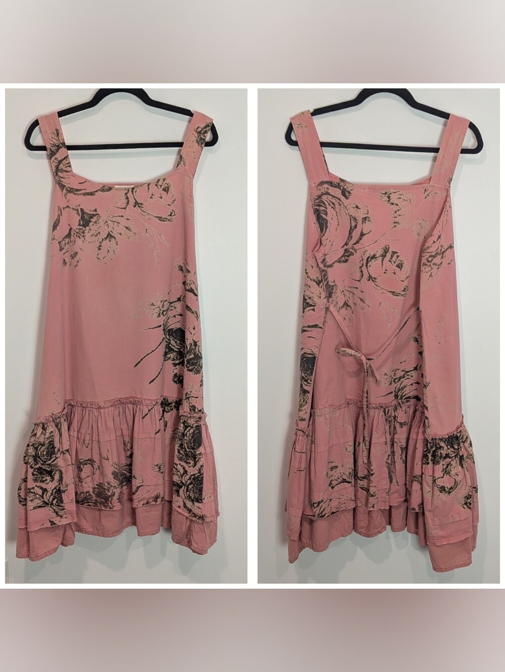 Krista Larson Floral Midi Cotton Dress One Size Lagenlook